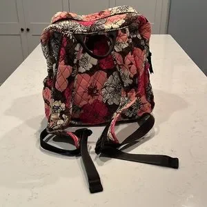 [Vera Bradley] Mocha Rouge Floral Lightly Used School Backpack Vera Bradley Mocha Rouge | eBay main image 2